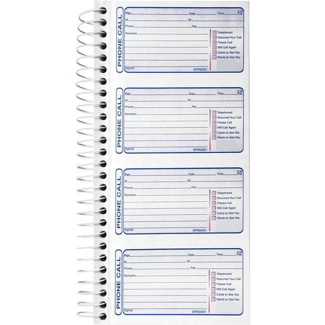 Sparco 4CPP Carbonless Telephone Message Book