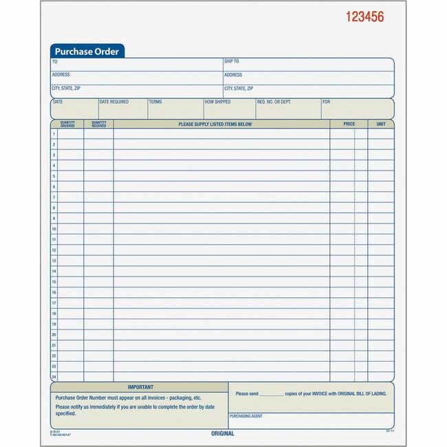 TOPS Carbonless 2-Part Purchase Order Books