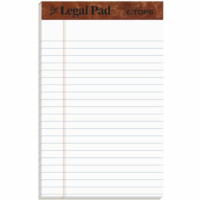 TOPS Letr - Trim Perforation Jr. Legal Ruled Pads - Jr.Legal