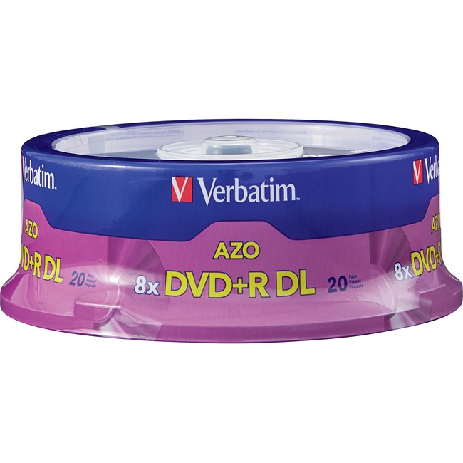 Verbatim AZO DVD+R DL 8.5GB 8X with Branded Surface - 20pk Spindle