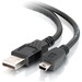C2G 6.6ft (2m) USB 2.0 A to Mini-B Cable - USB A to B - Black - Type A Male - Mini Type B Male USB - 6.56ft - Black