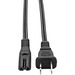 Eaton Tripp Lite Series 2-Slot Non-Polarized Replacement Power Cord, 1-15P to C7 - 10A, 120V, 18 AWG, 6 ft. (1.83 m), Black - 10A (NEMA 1-15P to IEC-320-C7) 6-ft.