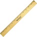 Westcott Beveled Metal Edge Wood Rulers - 12" Length 1" Width - 1/16 Graduations - Imperial Measuring System - Wood - 1 Each
