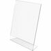 Deflecto Classic Image Slanted Sign Holder - 1 Each - 8.50" (215.90 mm) Width x 11" (279.40 mm) Height - Rectangular Shape - Side-loading, Self-standing - Indoor, Outdoor - Plastic - Clear