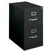 HON 410 Series Vertical File - 15" x 22" x 26.1" - 2 x Drawer(s) - Letter - Vertical - Security Lock - Black - Baked Enamel - Steel