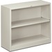 HON Brigade Steel Bookcase | 2 Shelves | 34-1/2"W | Light Gray Finish - 2 Shelf(ves) - 29" Height x 34.5" Width x 12.6" Depth - Adjustable Shelf, Reinforced, Welded, Durable, Compact - Steel