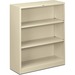 HON Brigade Steel Bookcase | 3 Shelves | 34-1/2"W | Putty Finish - 41" Height x 34.5" Width x 12.6" Depth - Adjustable Shelf, Reinforced, Welded, Durable, Compact - Steel