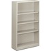 HON Brigade 4-Shelf Steel Bookcase - 34.5" x 12.6" x 59" - 4 x Shelf(ves) - 148.78 kg Load Capacity - Rust Resistant, Heavy Duty - Light Gray - Baked Enamel - Steel - Recycled
