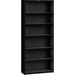 HON Brigade Steel Bookcase | 6 Shelves | 34-1/2"W | Black Finish - 6 Shelf(ves) - 81.1" Height x 34.5" Width x 12.6" Depth - Adjustable Shelf, Reinforced, Welded, Durable, Compact - Steel