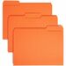 Smead 1/3 Tab Cut Letter Recycled Hanging Folder - 8 1/2" x 11" - 3/4" Expansion - Top Tab Location - Assorted Position Tab Position - Orange - 10% Recycled - 100 / Box