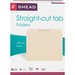 Smead Straight Tab Cut Letter Recycled Top Tab File Folder - 8 1/2" x 11" - 3/4" Expansion - Manila - Manila - 10% Recycled - 100 / Box