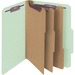 Smead SafeSHIELD 2/5 Tab Cut Letter Recycled Classification Folder - 8 1/2" x 11" - 3" Expansion - 2 x 2S Fastener(s) - 2" Fastener Capacity for Folder - Top Tab Location - Right of Center Tab Position - 3 Divider(s) - Pressboard - Gray, Green - 100% Recy