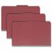 Smead SafeSHIELD 2/5 Tab Cut Legal Recycled Classification Folder - 8 1/2" x 14" - 2" Expansion - 2 x 2S Fastener(s) - 2" Fastener Capacity for Folder - Top Tab Location - Right of Center Tab Position - 2 Divider(s) - Pressboard - Bright Red - 100% Recycl