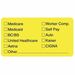 Tabbies Medical Office Insurance Check Labels - 1 3/4" x 3 1/4" Length - Yellow - 250 / Roll