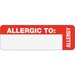 Tabbies Allergic To: Medical Wrap Labels - 3" x 1" Length - Red - 500 / Roll