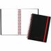 Black n' Red Wirebound Semi - rigid Cover Ruled Notebook - A6 - 70 Sheets - Double Wire Spiral - 24 lb Basis Weight - 4 1/8" x 5 7/8" - White Paper - Red Binder - Black Cover - Polypropylene Cover - Perforated, Wipe-clean Cover, Strap - 1 Each