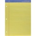 Sparco Premium Grade 3-hole Writing Pad - 50 Sheets - Wire Bound - Both Side Ruling Surface - 0.34" Ruled - Legal Ruled Margin - 16 lb Basis Weight - 8 1/2" x 11 3/4" - Canary Paper - Perforated, Bond Paper, Stiff-back - 1 Each