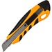 Sparco PVC Anti-Slip Rubber Grip Utility Knife - Stainless Steel Blade - Heavy Duty - Yellow - 1 Each 