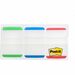 Post-it Durable Tabs - 1.50" Tab Height x 1" Tab Width - Green, Red, Blue Tab(s) - Repositionable - 66 / Pack