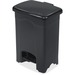 Safco Plastic Step-on 4-Gallon Receptacle - 4 gal Capacity - 15" Height x 12" Width x 10" Depth - Plastic - Black - 1 Each
