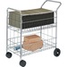 Fellowes Mail Cart - 200 lb Capacity - 4 Casters - 6" , 4" Caster Size - Steel - x 21.5" Width x 37.5" Depth x 39.5" Height - Chrome - 1 Each