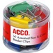 ACCO Assorted Size Binder Clips - Reusable, Rust Resistant, Scratch Resistant - 30 / Pack - Assorted - Plastic, Tempered Steel