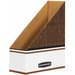 Bankers Box Oversized Magazine File Storage Box - Wood Grain, White - Cardboard - 1 Each