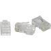 C2G RJ45 Cat5 8x8 Modular Plug for Flat Stranded Cable - 10pk - 10 Pack - 1 x RJ-45 Network Male - Clear
