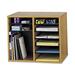 Safco Adjustable 12-Slot Wood Literature Organizer - 12 Compartment(s) - 16" Height x 19.5" Width x 12" DepthDesktop - Adjustable - Medium Oak - Wood - 1 Each