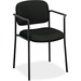Basyx by HON Scatter Stacking Guest Chair - Black Fabric, Polyester Seat - Black Fabric, Polyester Back - Black Tubular Steel Frame - Four-legged Base - Armrest - 1 Each