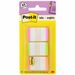 Post-it Durable Tabs - 66 Write-on Tab(s) - 1.50" Tab Height - Pink, Green, Orange Tab(s) - Repositionable - 66 / Pack