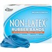 Non-Latex Rubber Bands with Antimicrobial Product Protection - Size: #64 - 3.50" (88.90 mm) Length x 0.25" (6.35 mm) Width - 0.25 lb/in - Latex-free, Antimicrobial, Stretchable - 1 / Box - Synthetic Rubber - Cyan Blue