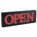 Headline Lighted Open Sign - 1 Each - English - Open Print/Message - 13.25" (336.55 mm) Width x 6" (152.40 mm) Height x 1" (25.40 mm) Depth - Rectangular Shape - Red Print/Message Color - Window-mountable - Indoor - Black