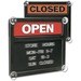 Headline Open/Closed Letter Board Sign - 1 Each - Open/Closed Print/Message - 15" (381 mm) Width x 13" (330.20 mm) Height - Rectangular Shape - White, Black Print/Message Color - Both Sides Display - Black