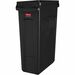 Rubbermaid Commercial Slim Jim 23-Gallon Vented Waste Container - 23 gal Capacity - Rectangular - Durable, Handle - 30" Height x 11" Width x 22" Depth - Black - 1 Each