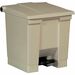 Rubbermaid Commercial Step-on Waste Container - 8 gal Capacity - 17.1" Height x 15.8" Width x 16.3" Depth - Plastic - Beige - 1 Each