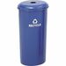 Safco Recycling Receptacle with Lid - 75.71 L Capacity - 30" Height x 16" Width - Steel - Blue - 1 Each