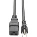 Eaton Tripp Lite Series Computer Power Cord, C19 to NEMA 5-15P - Heavy-Duty, 15A, 125V, 14 AWG, 10 ft. (3.05 m), Black - (IEC-320-C19 to NEMA 5-15P) 10-ft.