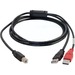 C2G 6ft USB A to USB B Y-Cable - Dual USB A to USB B Cable - USB 2.0 - M/M - Type B Male USB - Type A Male USB - 6ft - Black