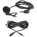 AmpliVox S2030 Wired Condenser Microphone - Black - 3.33 ft - Mono - Lapel - Mini-phone