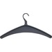 Quartet Hangers - 12 Hangers - for Coat, Jacket, Sweater - Plastic - Black - 12 / Pack