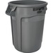Rubbermaid Commercial Brute 32-Gallon Vented Container - 121.13 L Capacity - Round - Handle, Heavy Duty, Reinforced, UV Coated, Damage Resistant, Warp Resistant, Tear Resistant, Crush Resistant - 27.3" Height x 21.9" Diameter - Plastic - Gray - 1 Each