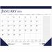 House of Doolittle Blue/Gray Print Monthly Desk Pad - Julian Dates - Monthly - 12 Month - January 2023 - December 2023 - 1 Month Single Page Layout - 22" x 17" Sheet Size - 2.37" x 1.87" Block - Desk Pad - Blue - Paper - 1 Each