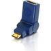 C2G 90° Rotating HDMI to HDMI Mini Adapter - F/M - 1 x HDMI Female Digital Audio/Video - 1 x Mini HDMI Male Digital Audio/Video - Blue