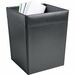 Dacasso Wastebasket - Square - 12" Height x 9.5" Width x 9.5" Depth - Leather - Black - 1 Each