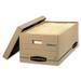 Fellowes Bankers Box Recycled ENVIRO/STOR Transfer Box 15" x 24" x 10" 1 Each - External Dimensions: 15" (381 mm) Width x 24" (609.60 mm) Depth x 10" (254 mm) Height - Media Size Supported: Legal - Lift-off Closure - Medium Duty - Stackable - Kraft - Kraft - For Document - Recycled - 1 Each