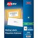 Avery Address Label - 4 1/4" Width x 2" Length - Permanent Adhesive - Rectangle - White - 1000 / Box