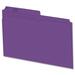 Hilroy 1/2 Tab Cut Letter Recycled Top Tab File Folder - 8 1/2" x 11" - Purple - 10% Recycled - 100 / Box