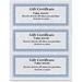 First Base Regent Gift Certificate - 24 lb Basis Weight - 8.50" x 3.50" - Laser, Inkjet Compatible - Blue, Silver - 25 / Pack