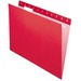 Pendaflex 1/5 Tab Cut Letter Recycled Hanging Folder - 8 1/2" x 11" - Red - 10% - 25 / Box